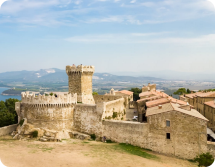 Castello medievale con vista panoramica