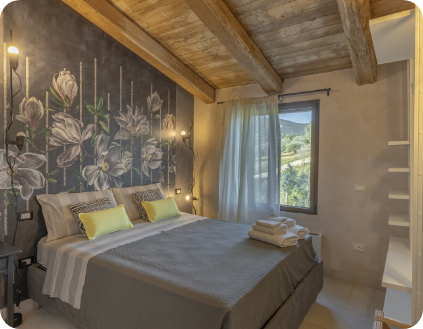 Camera da letto elegante e accogliente
